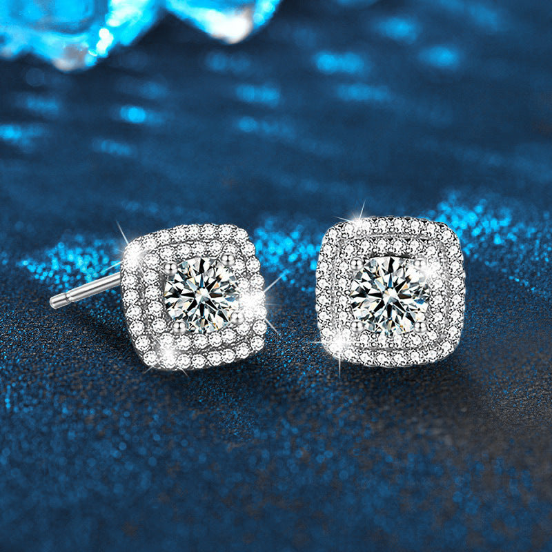 Sugar Cube Moissanite Stud Earrings – wholesale moissanite jewelry