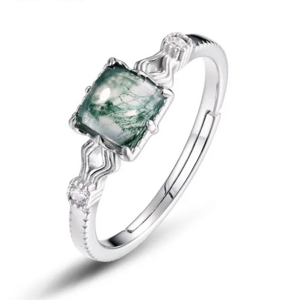 Sugar Cube Green Moss Ring – image 4