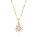 Sun Zircon Necklace Inlaid with Opal