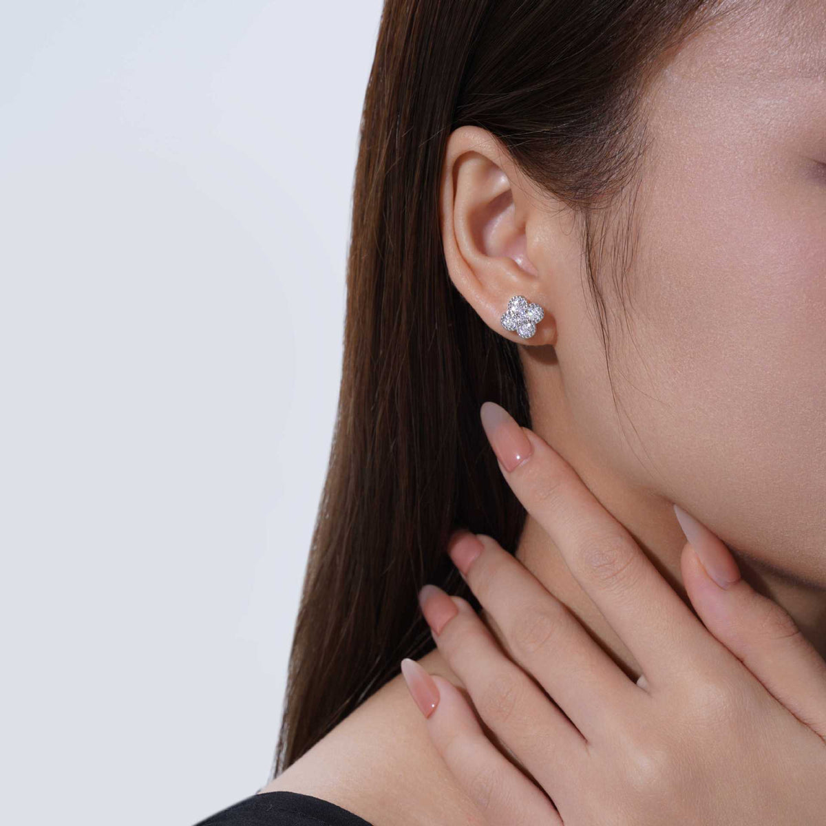 Sweet Floral Moissanite Stud Earrings – wholesale moissanite jewelry