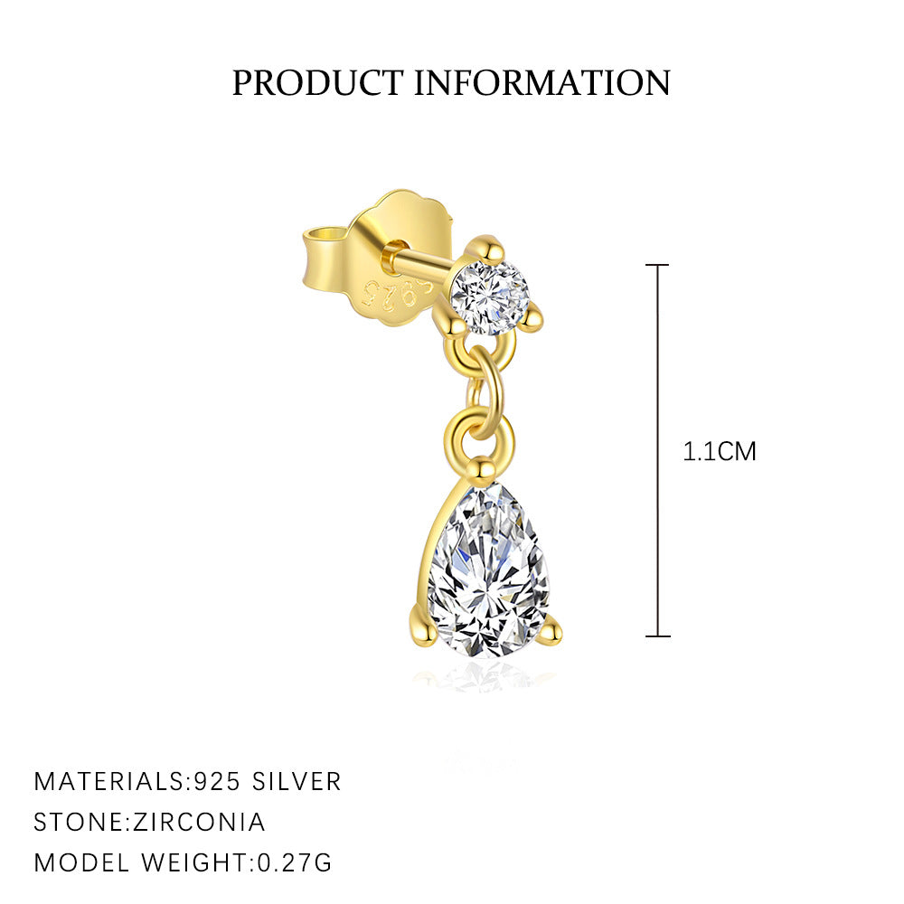Tassel and Zircon Stud Earrings – image 4