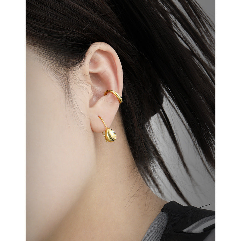 Silver Ear Minimalist Teardrop Hook Earrings | Wholesale | Deechy – Deechy