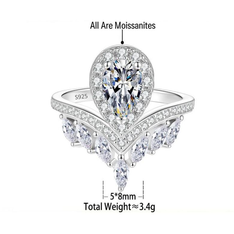 Teardrop Moissanite Ring – image 5