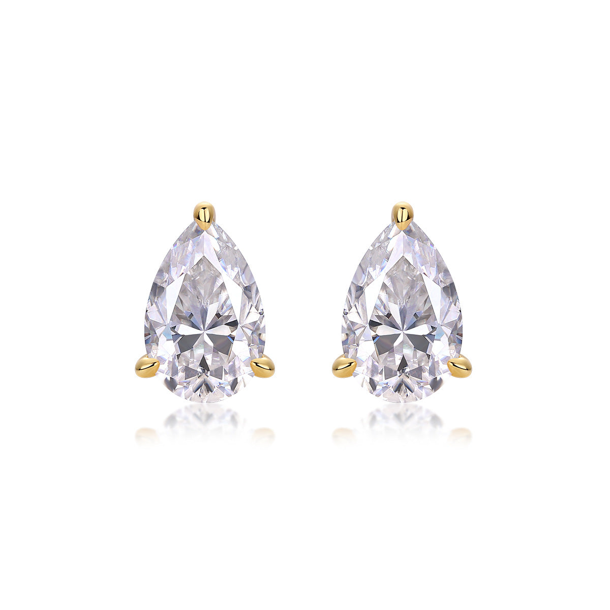 Teardrop Moissanite Stud Earrings – detail view 3