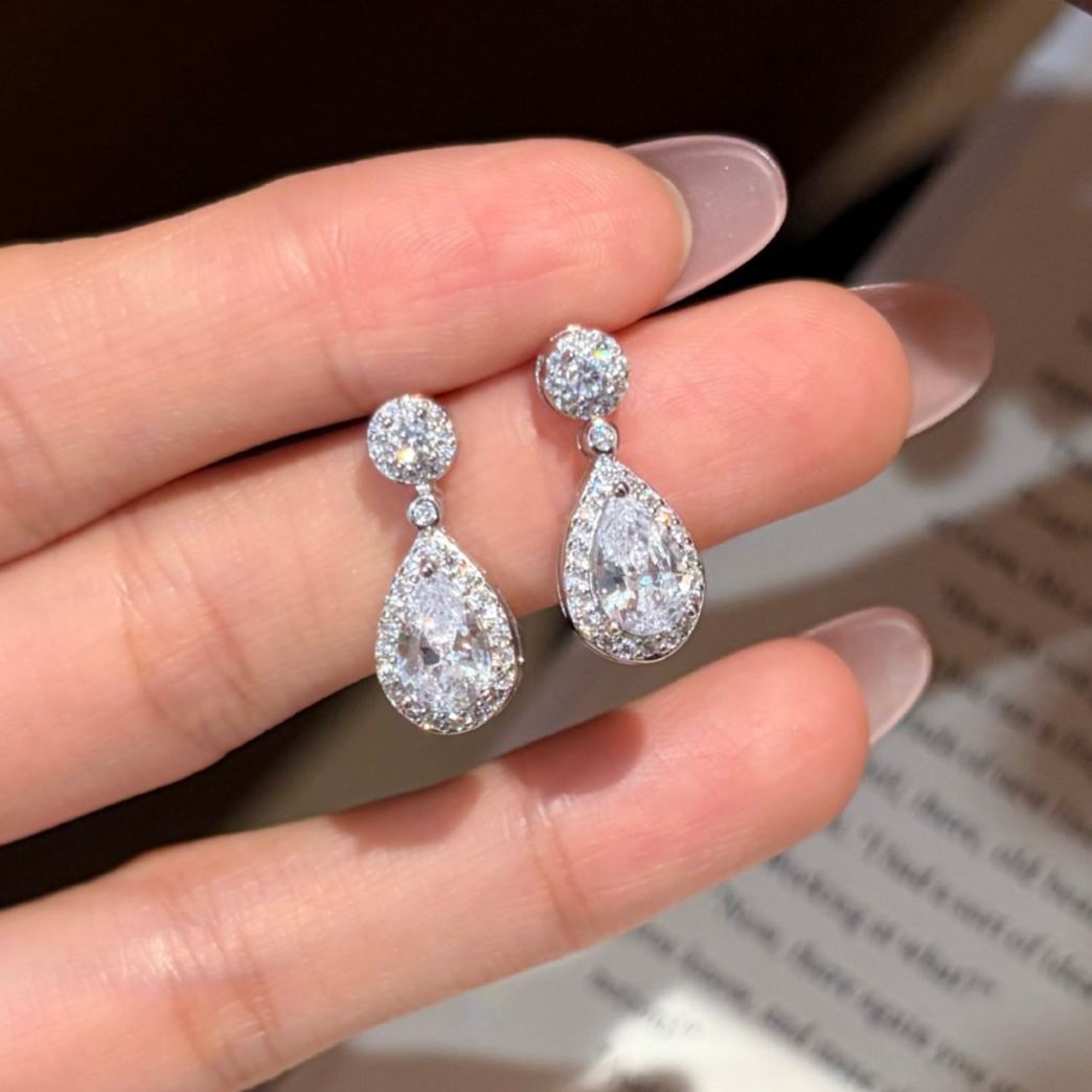 Teardrop Moissanite Studs YCE920 – wholesale moissanite jewelry