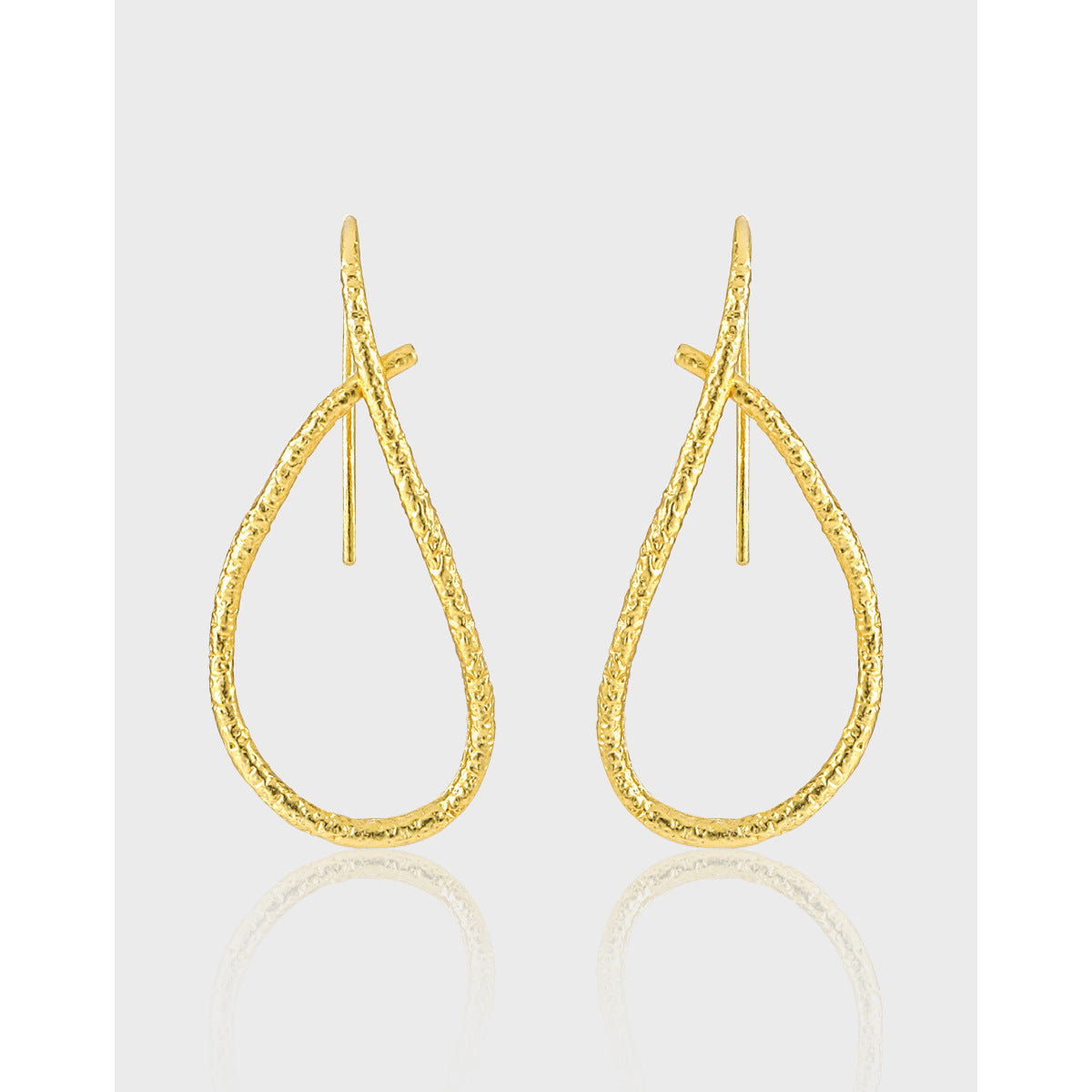 Textured Teardrop Threader Earrings