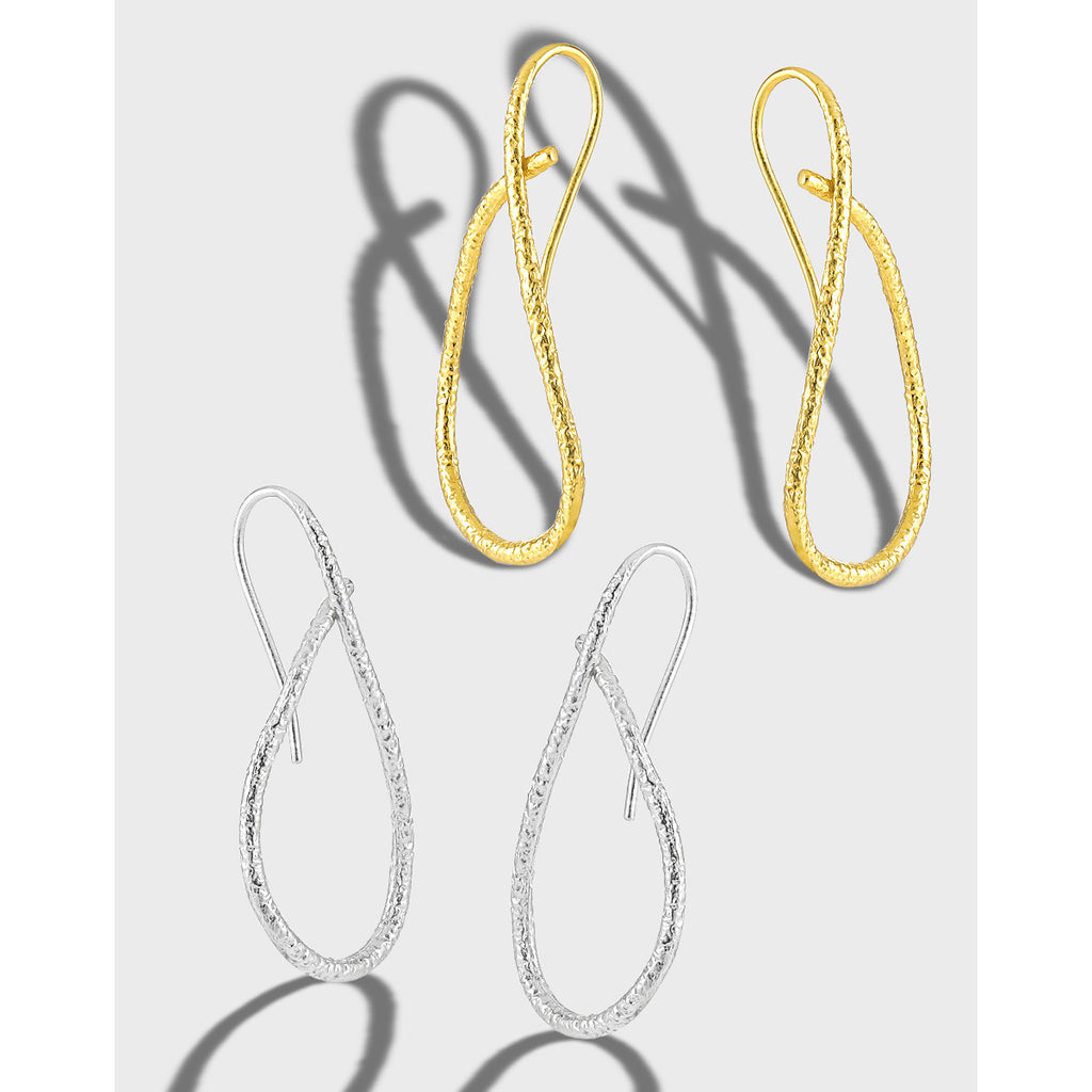 Textured Teardrop Threader Earrings – wholesale earrings in bulk