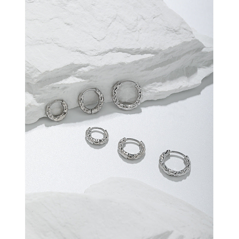 Sculptural Textured Huggie Hoop Earrings – earring hoops in bulk