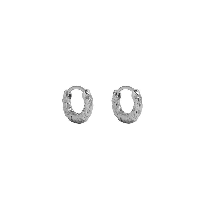 Sculptural Textured Huggie Hoop Earrings – image 6