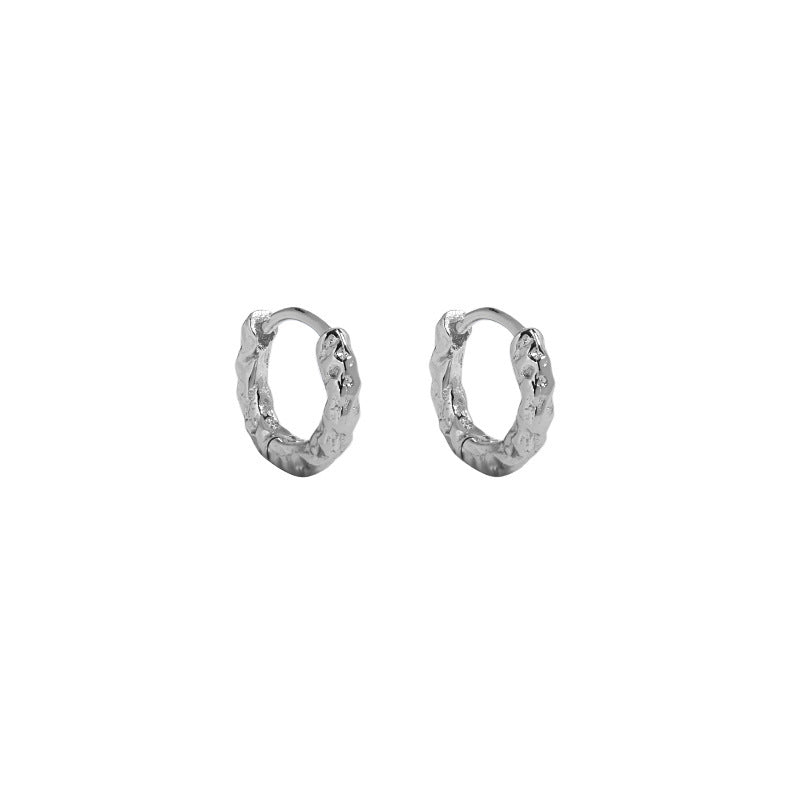 Sculptural Textured Huggie Hoop Earrings – image 7