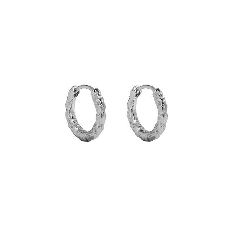 Sculptural Textured Huggie Hoop Earrings – image 8