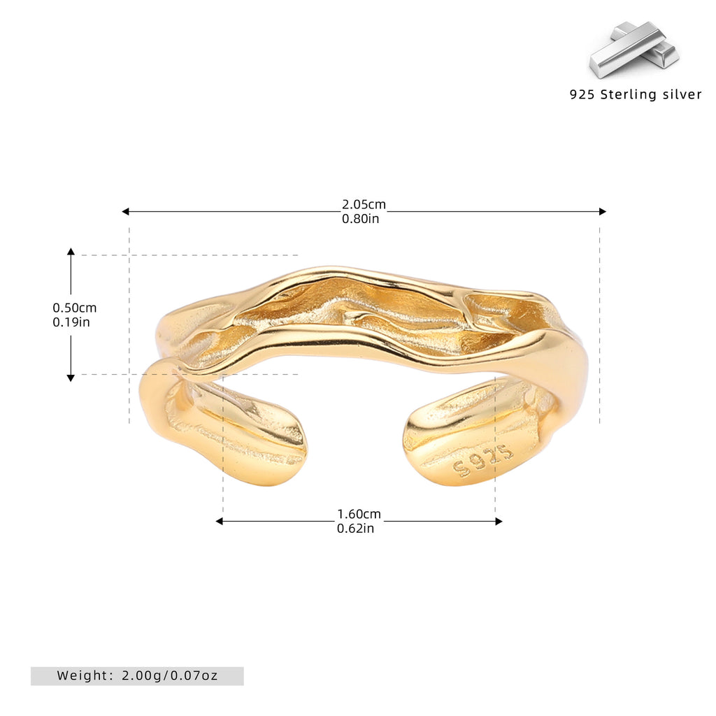 Textured Irregular Open Ring – image 7