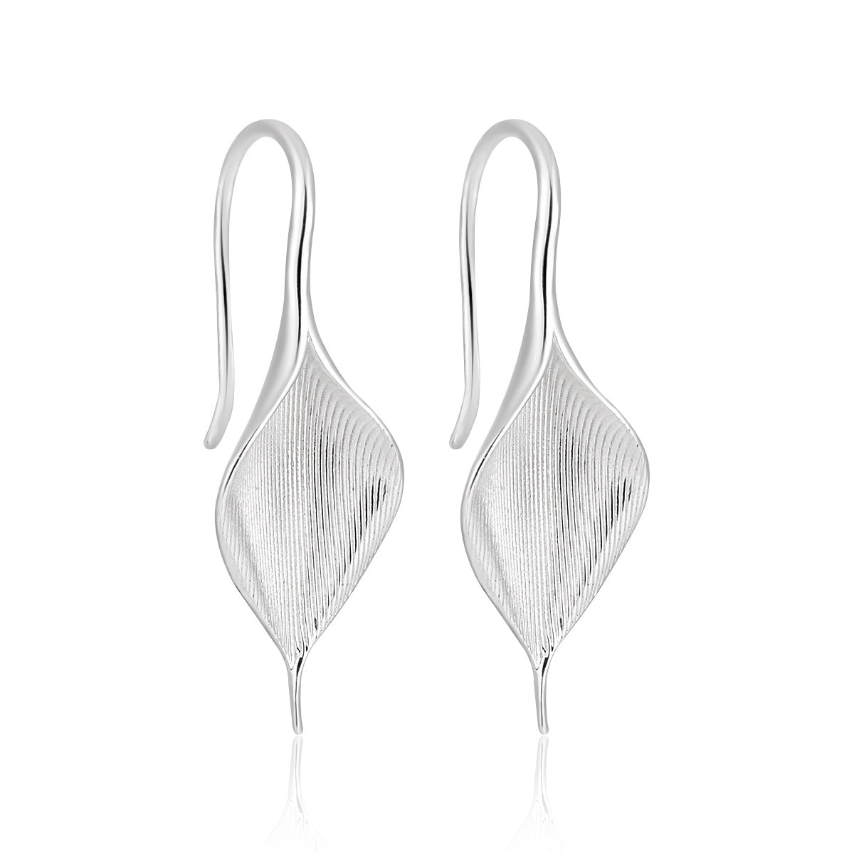 Textured Leaf Hook Earrings