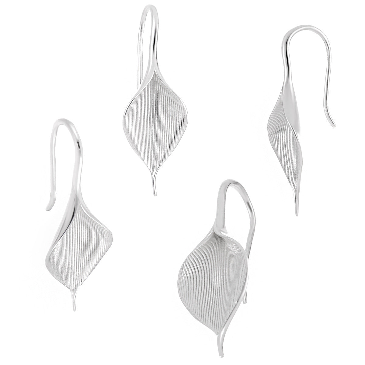 Textured Leaf Hook Earrings – wholesale earrings in bulk