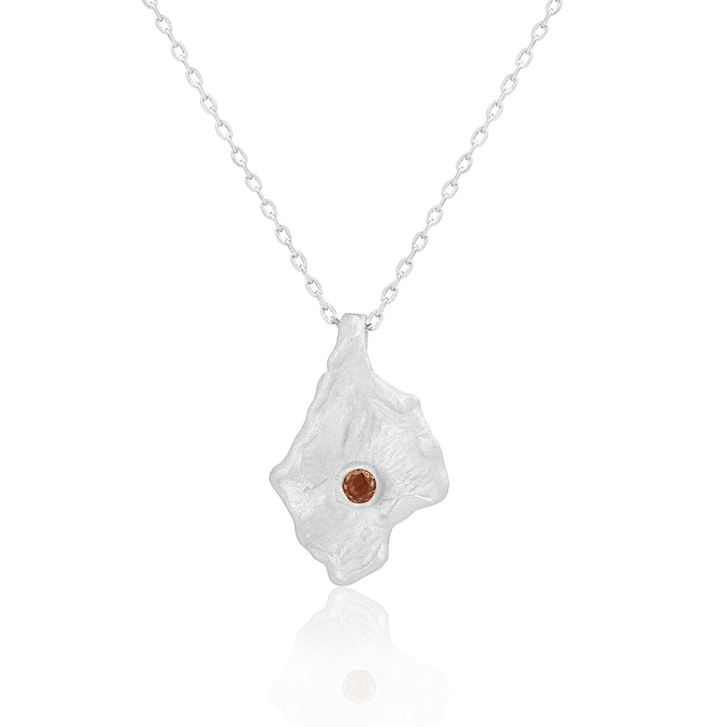 Textured Stone Pendant Necklace