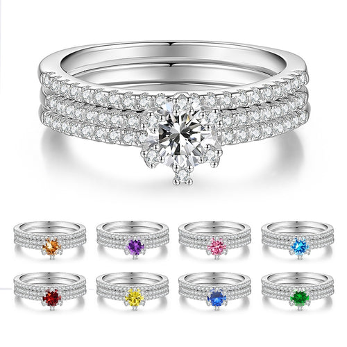 Three-Row Moissanite Ring