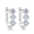 Three-Stone Lab-Grown Diamond Huggie Earrings