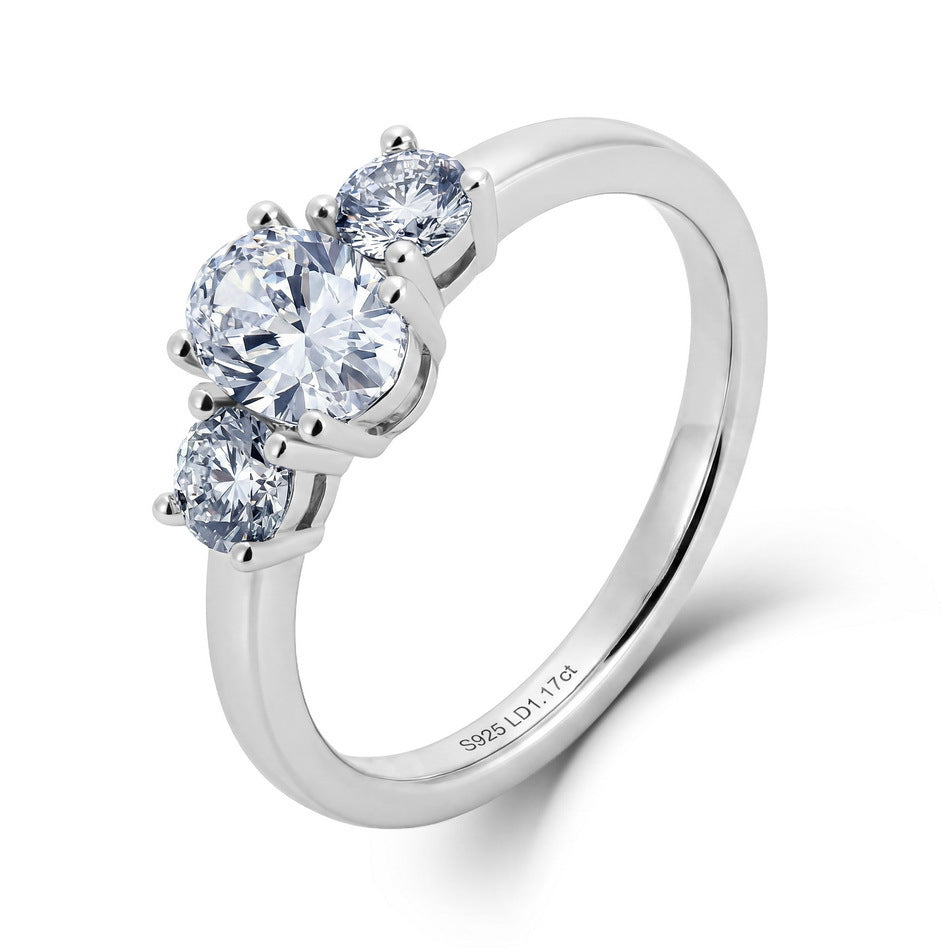 Classic Three Stone Lab Grown Diamond Ring