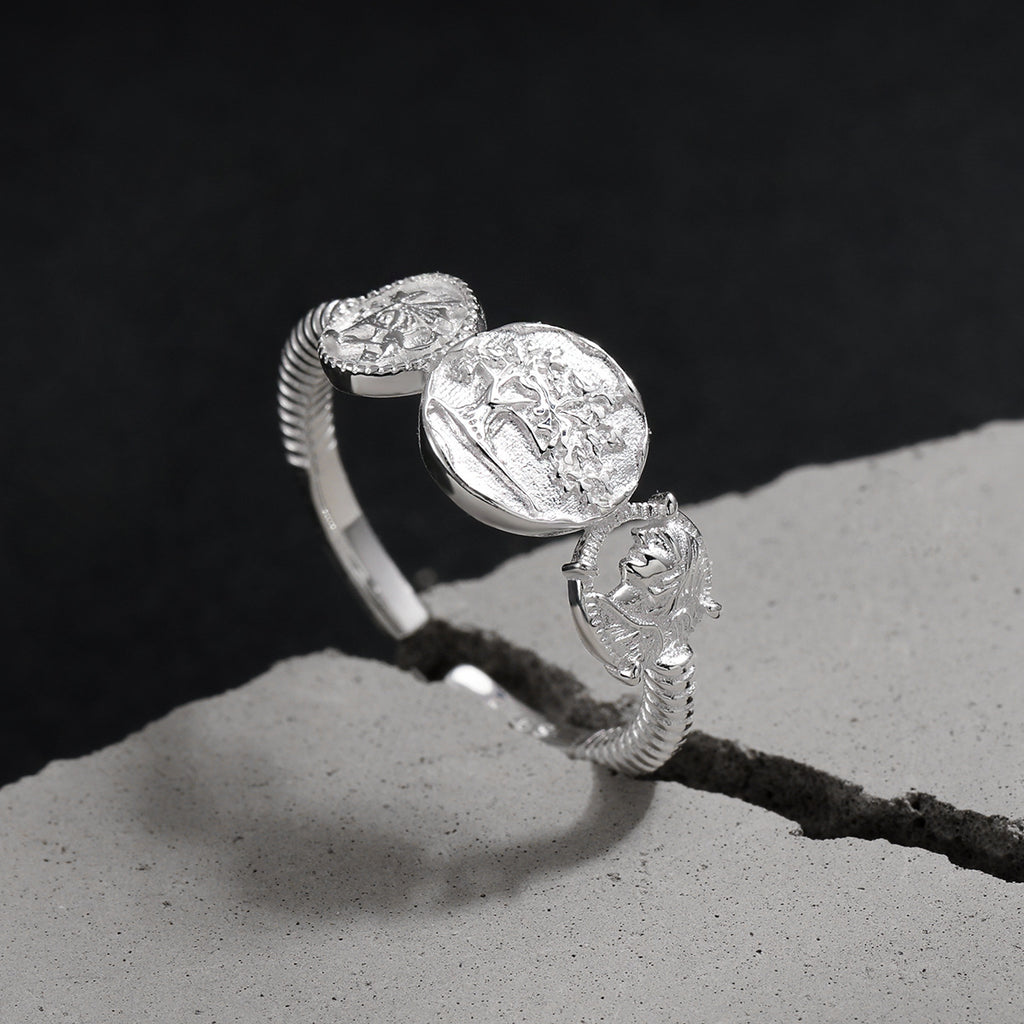 Tree of Life and Face Medallion Open Ring – wholesale open ring