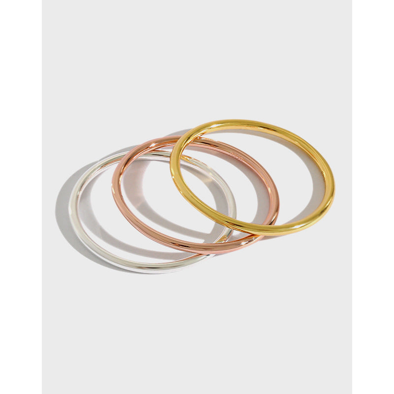 Minimalist Tri-Color Bangle Bracelet
