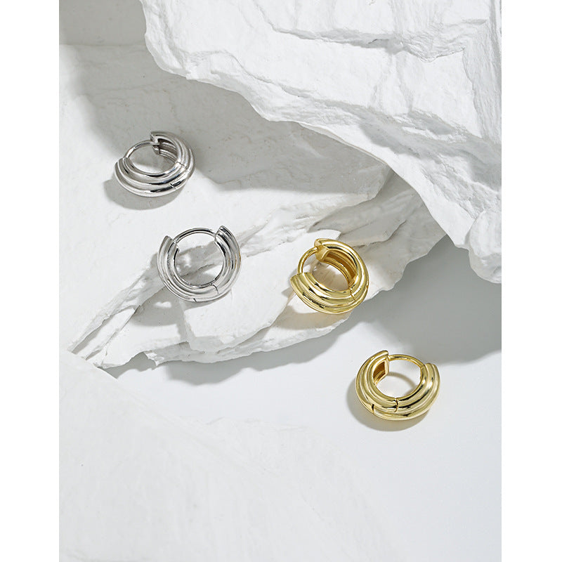 Triple Ridge Huggie Earrings – earring hoops in bulk