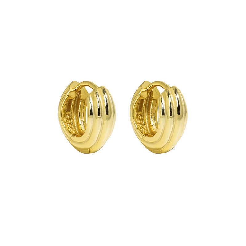Triple Ridge Huggie Earrings – image 7