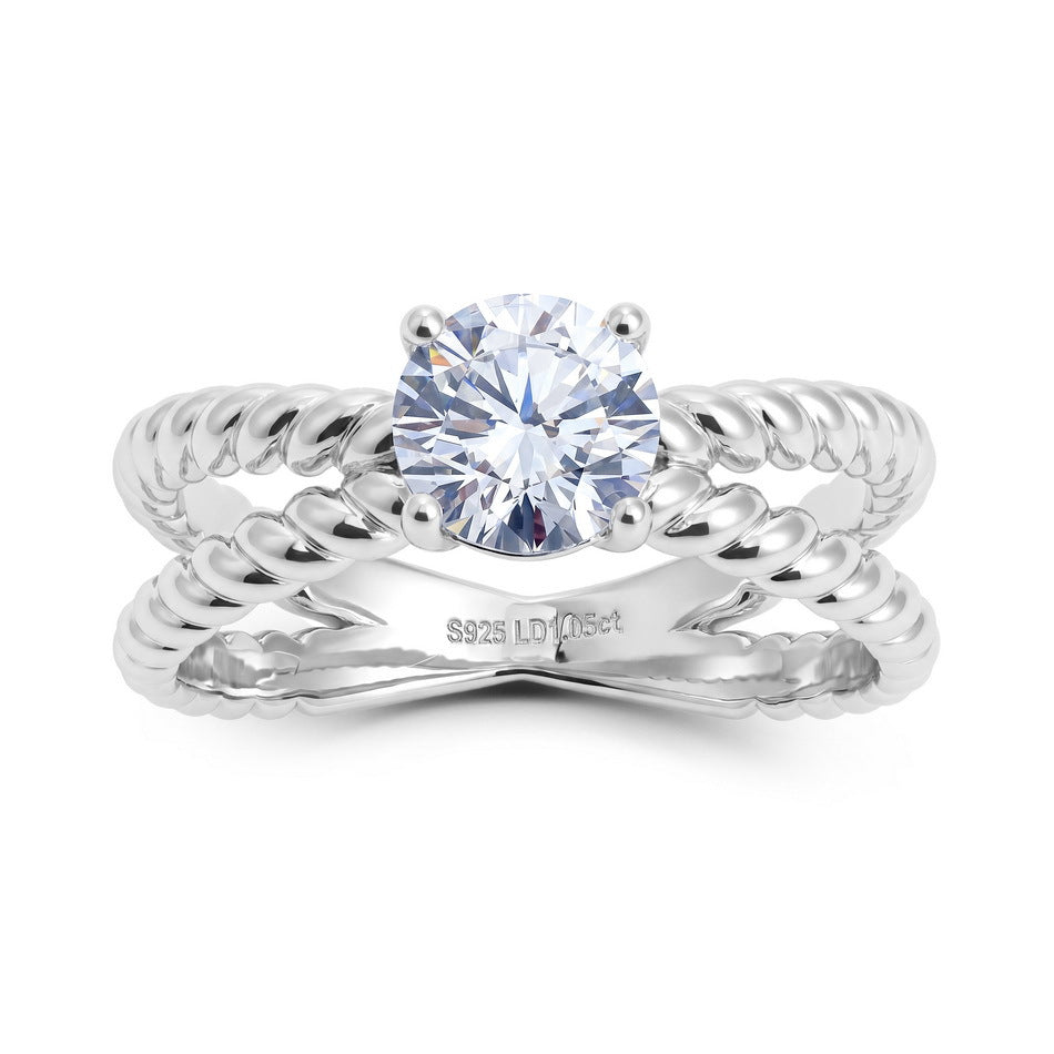 Twisted Shank Round Lab Grown Diamond Ring – image 5