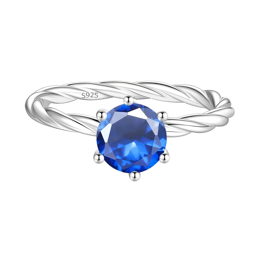 Twisted-Band Colorful Moissanite Ring – image 10