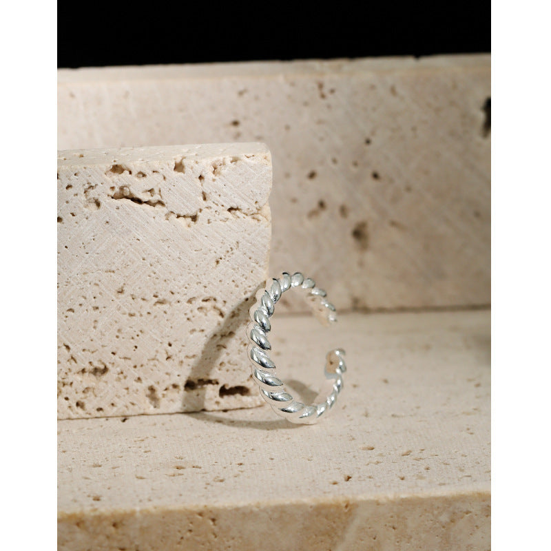 Twisted Rope Open Ring – wholesale silver rings