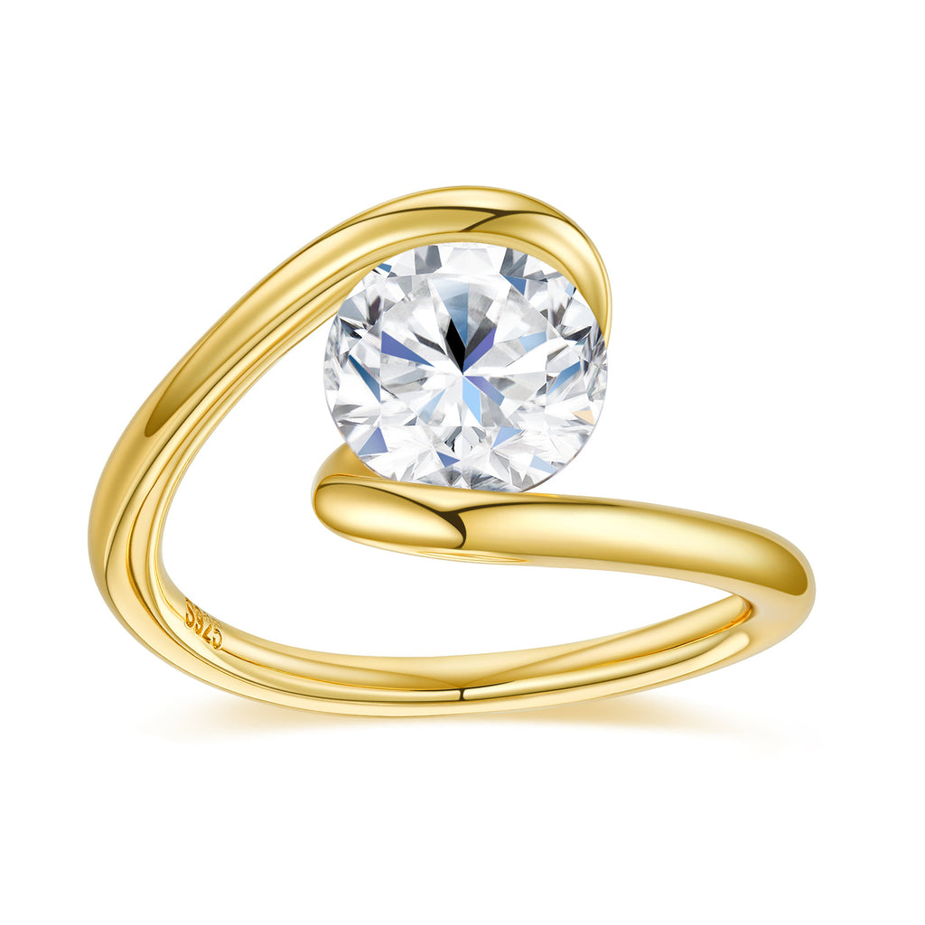 Twisted-Shank Moissanite Ring