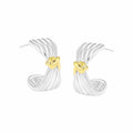 Sculptural Two-Tone Pleated Bow Studs – image 5