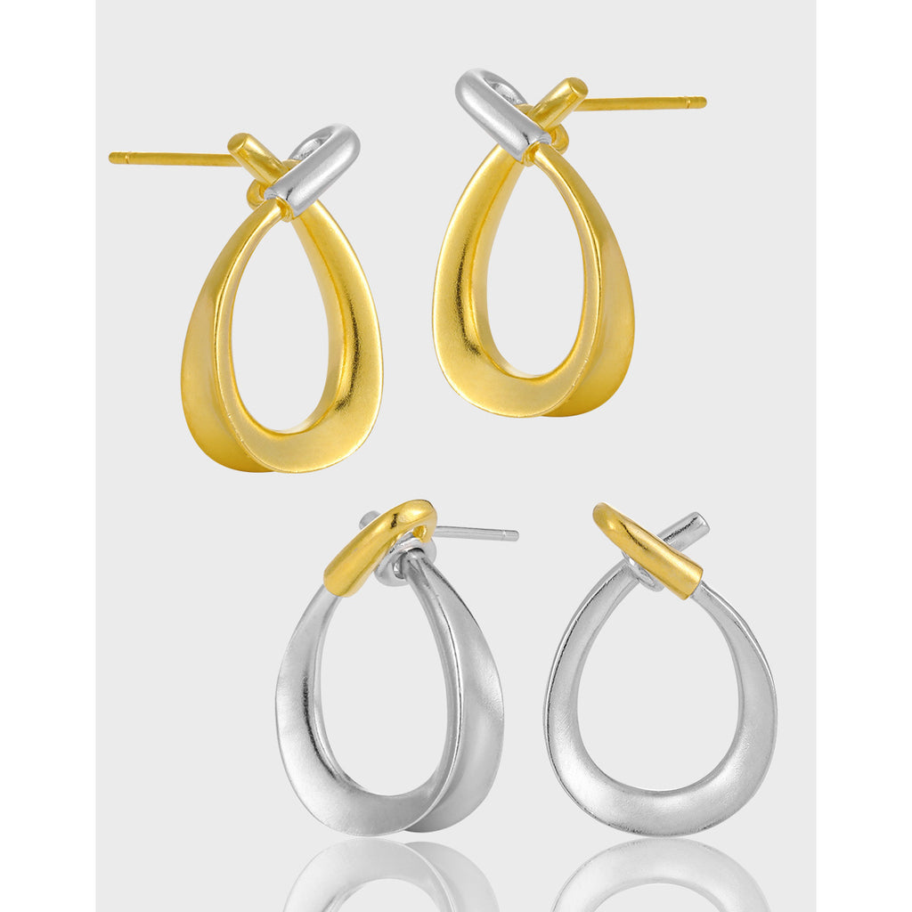 Two-Tone Teardrop Dangle Earrings – wholesale earrings in bulk