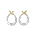 Two-Tone Teardrop Dangle Earrings – image 6