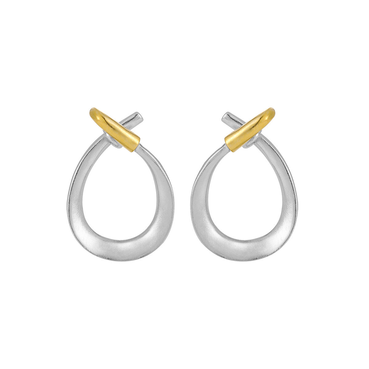 Two-Tone Teardrop Dangle Earrings – image 6