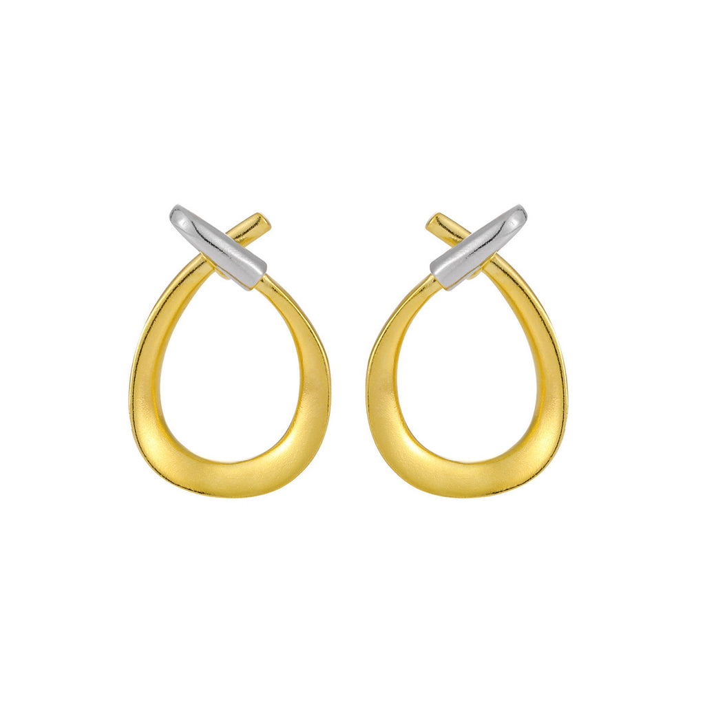 Two-Tone Teardrop Dangle Earrings – image 7