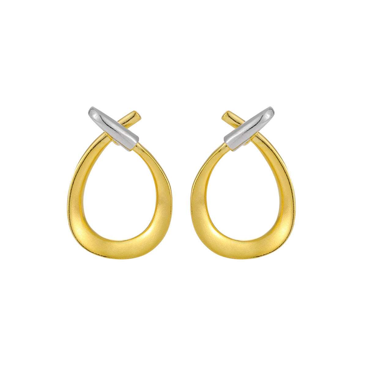 Two-Tone Teardrop Dangle Earrings – image 7