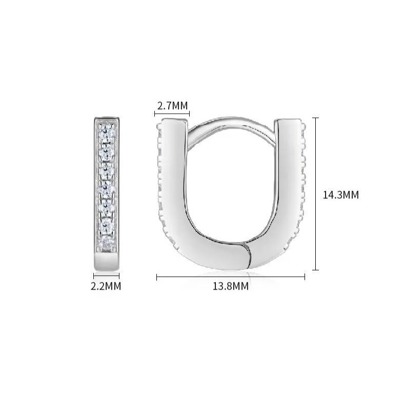 U-Shaped Moissanite Earrings – detail view 3