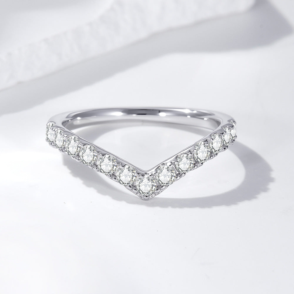V Shape Moissanite Band Ring – wholesale moissanite rings