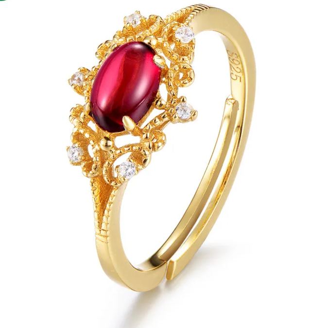 Vintage Garnet Zircon Ring – image 5