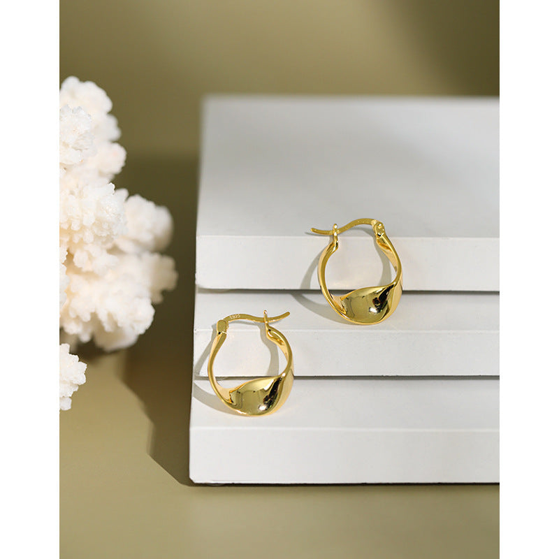 Sculptural Fluid Wave Hoop Earrings – earring hoops in bulk