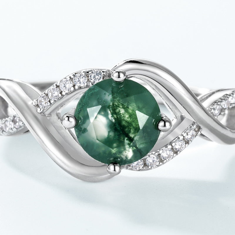 Wavy Green Moss Ring – wholesale silver rings