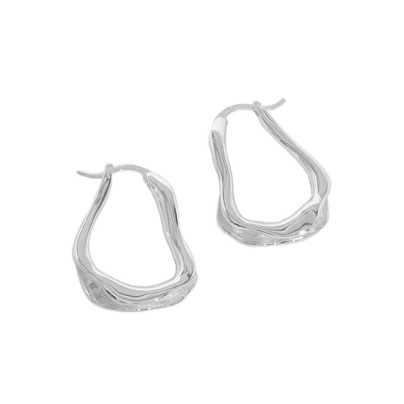 Organic Wavy Hoop Earrings – image 5