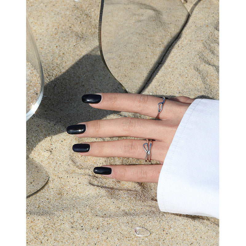 Organic Wavy Openwork Ring – image 4