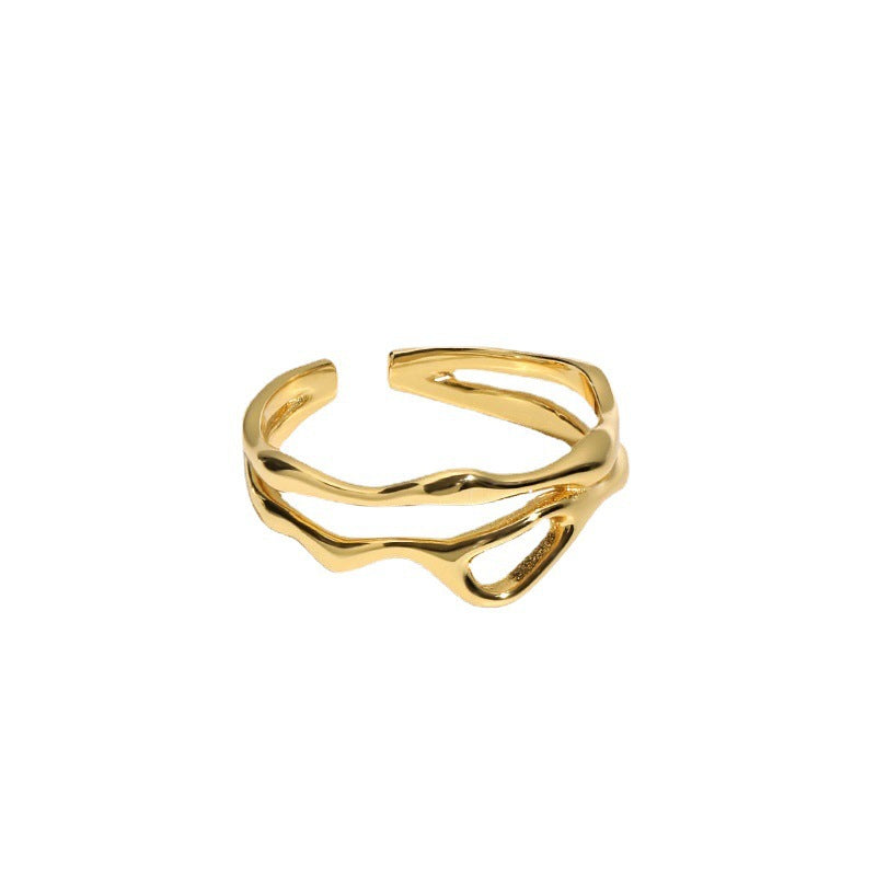 Organic Wavy Openwork Ring – image 5