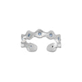 Matte Wavy Stone-Accented Open Ring – image 5