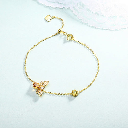 Yellow Crystal Bee Bracelet