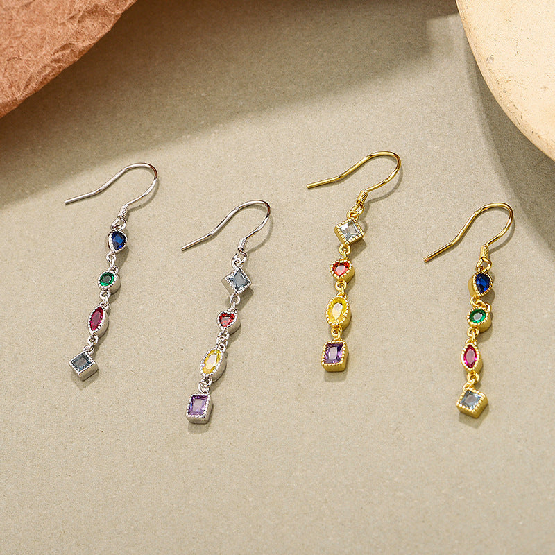 30mm Zircon Hook Drop Earrings