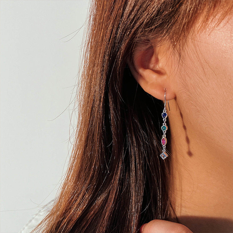 30mm Zircon Hook Drop Earrings – detail view 3