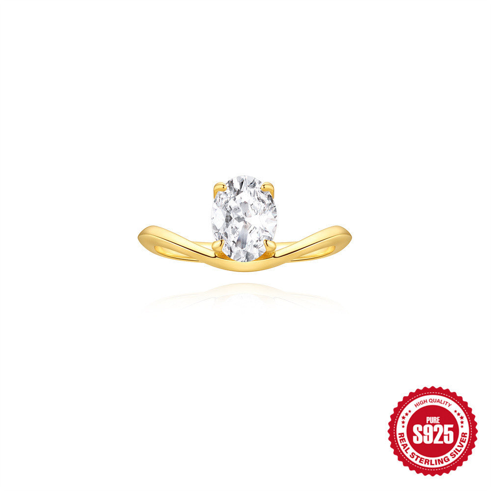 Geometric Line Zircon Engagement Ring – image 17