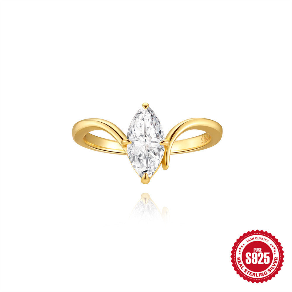 Geometric Line Zircon Engagement Ring – image 18
